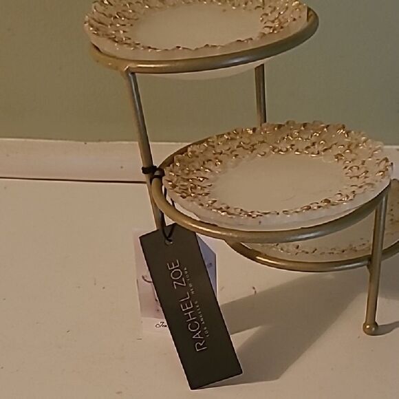 Rachel Zoe Gold and Cream Tiered Jewelry Storage - Picture 1 of 9